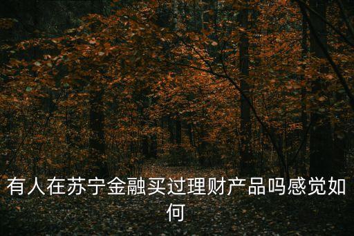 有人在蘇寧金融買過理財產(chǎn)品嗎感覺如何
