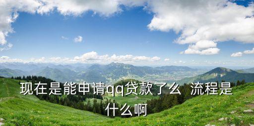 現(xiàn)在是能申請qq貸款了么  流程是什么啊
