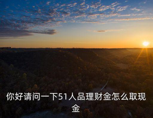 你好請問一下51人品理財金怎么取現(xiàn)金
