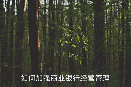 如何加強(qiáng)商業(yè)銀行經(jīng)營管理