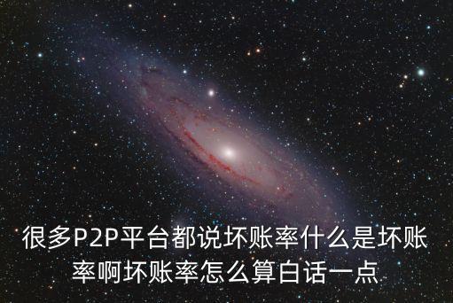很多P2P平臺都說壞賬率什么是壞賬率啊壞賬率怎么算白話一點(diǎn)