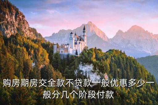 購(gòu)房期房交全款不貸款一般優(yōu)惠多少一般分幾個(gè)階段付款