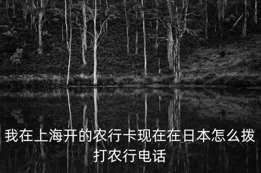 我在上海開(kāi)的農(nóng)行卡現(xiàn)在在日本怎么撥打農(nóng)行電話