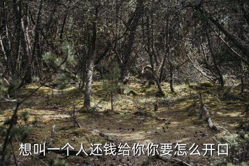 想叫一個人還錢給你你要怎么開口