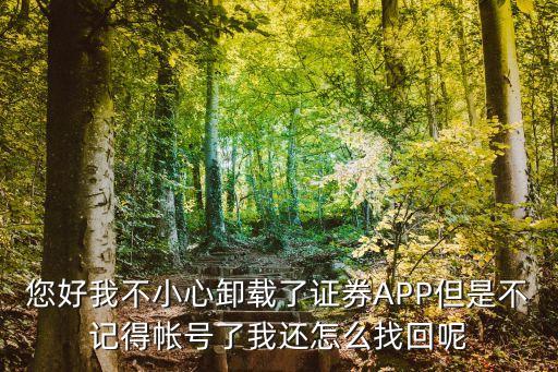 您好我不小心卸載了證券APP但是不記得帳號了我還怎么找回呢