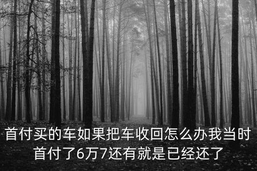 首付買的車如果把車收回怎么辦我當時首付了6萬7還有就是已經(jīng)還了