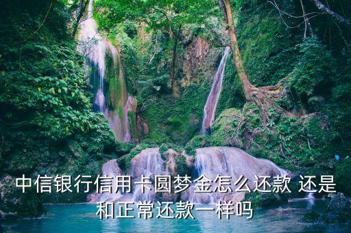 中信銀行信用卡圓夢(mèng)金怎么還款 還是和正常還款一樣嗎
