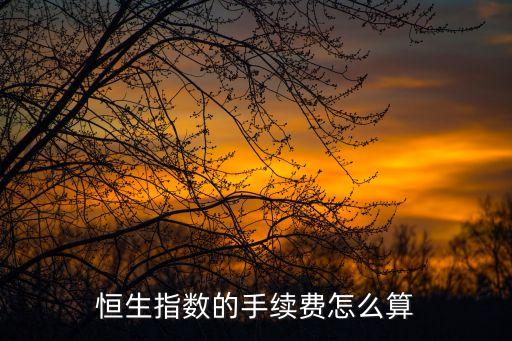 恒生指數(shù)的手續(xù)費(fèi)怎么算
