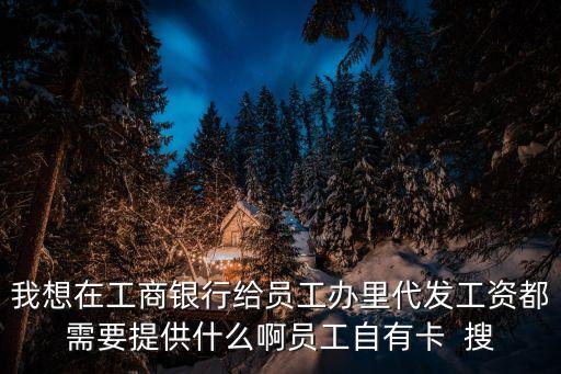 工行怎么申請(qǐng)代發(fā)工資，我想在工商銀行給員工辦里代發(fā)工資都需要提供什么啊員工自有卡  搜