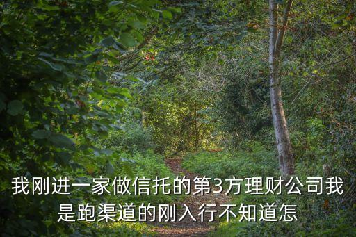 理財(cái)公司新人怎么跑，我剛進(jìn)理財(cái)公司沒幾天 該怎么去做