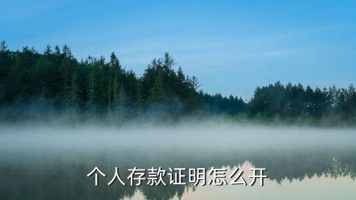 個人存款證明怎么開