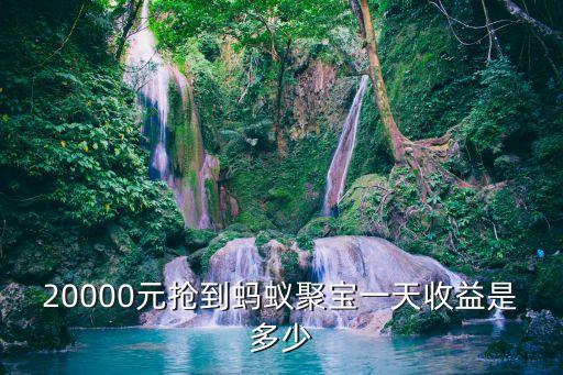 20000元搶到螞蟻聚寶一天收益是多少