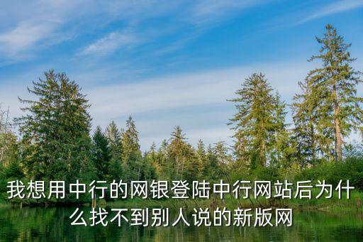 我想用中行的網(wǎng)銀登陸中行網(wǎng)站后為什么找不到別人說的新版網(wǎng)