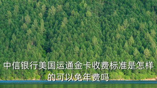 中信銀行美國(guó)運(yùn)通金卡收費(fèi)標(biāo)準(zhǔn)是怎樣的可以免年費(fèi)嗎