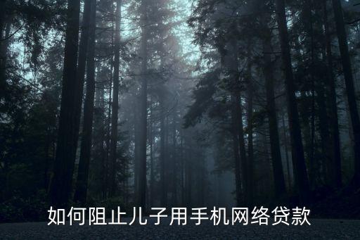 如何阻止兒子用手機網(wǎng)絡(luò)貸款