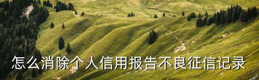 怎么消除個人信用報告不良征信記錄