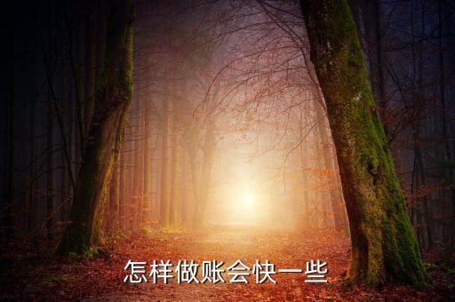 怎樣做賬會快一些