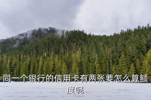同一個(gè)銀行的信用卡有兩張要怎么算額度呢