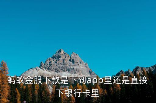 螞蟻金服下款是下到app里還是直接下銀行卡里