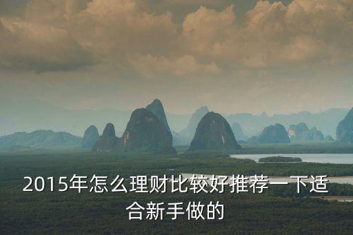2015年怎么理財(cái)比較好推薦一下適合新手做的