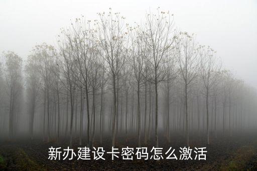 新辦建設(shè)卡密碼怎么激活