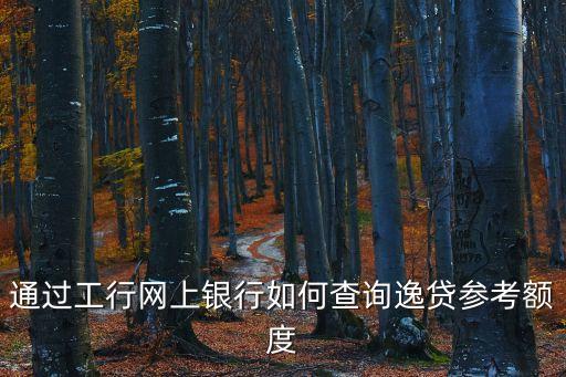 通過工行網(wǎng)上銀行如何查詢逸貸參考額度