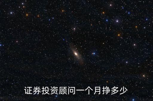 證券投資顧問一個月掙多少
