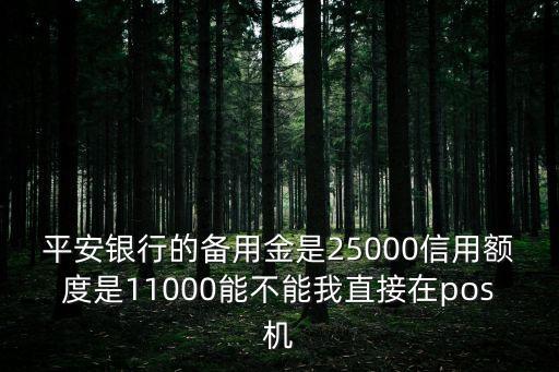 平安銀行的備用金是25000信用額度是11000能不能我直接在pos機(jī)