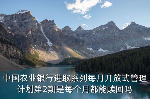 中國(guó)農(nóng)業(yè)銀行進(jìn)取系列每月開(kāi)放式管理計(jì)劃第2期是每個(gè)月都能贖回嗎