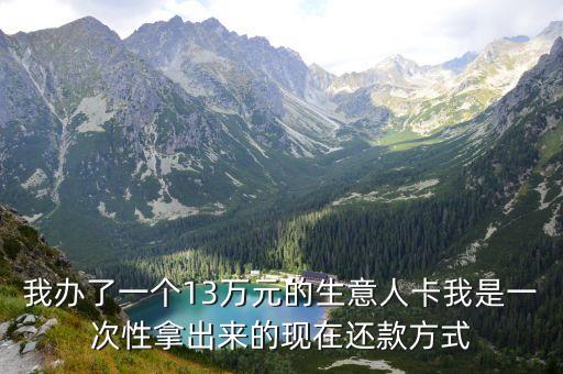 我辦了一個(gè)13萬元的生意人卡我是一次性拿出來的現(xiàn)在還款方式