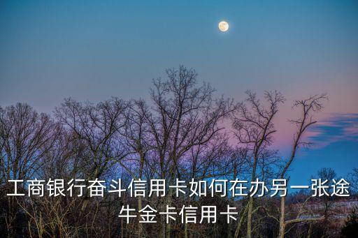 工商銀行奮斗信用卡如何在辦另一張途牛金卡信用卡