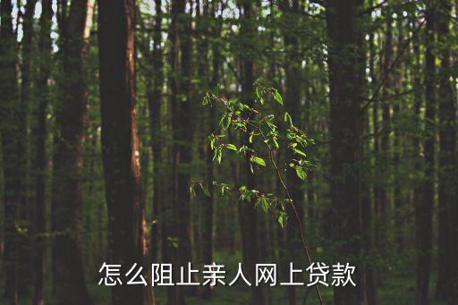怎么阻止親人網(wǎng)上貸款