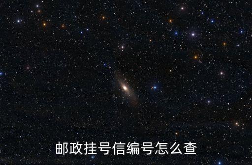 郵政掛號信編號怎么查
