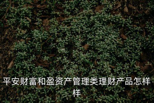 平安財(cái)富和盈資產(chǎn)管理類理財(cái)產(chǎn)品怎樣樣
