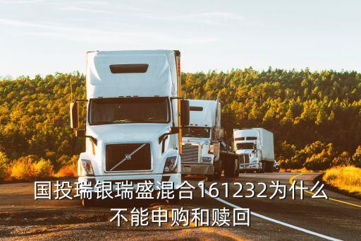 國投瑞盛怎么樣，國投瑞銀瑞盛混合161232為什么不能申購和贖回