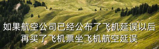如果航空公司已經(jīng)公布了飛機(jī)延誤以后再買(mǎi)了飛機(jī)票坐飛機(jī)航空延誤