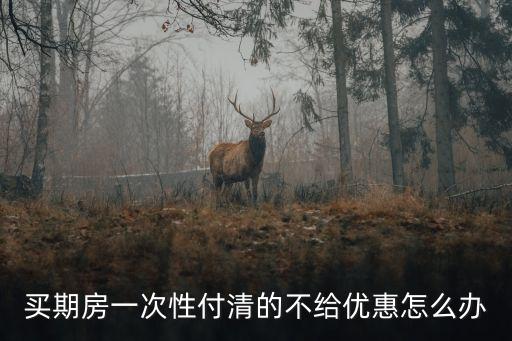 期房怎么才能拿到優(yōu)惠，買期房一次性付清的不給優(yōu)惠怎么辦