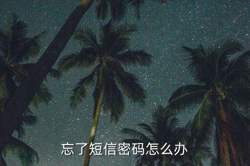 忘了短信密碼怎么辦