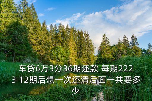 貸款6萬三年36期怎么算，房貸6萬3年還清每月還多少錢無公積 金額