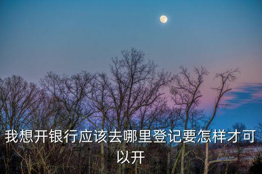 怎么申請開銀行分行，我想開銀行應該去哪里登記要怎樣才可以開