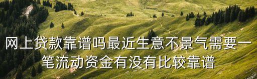 網(wǎng)上貸款靠譜嗎最近生意不景氣需要一筆流動(dòng)資金有沒有比較靠譜