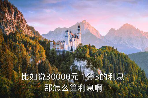 比如說(shuō)30000元 1分3的利息 那怎么算利息啊