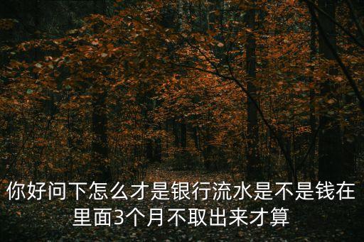 你好問(wèn)下怎么才是銀行流水是不是錢在里面3個(gè)月不取出來(lái)才算