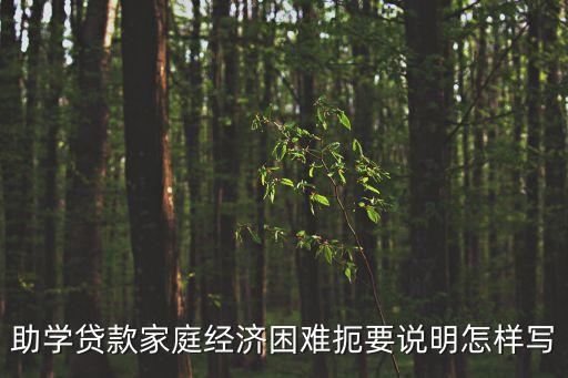 助學(xué)貸款家庭經(jīng)濟(jì)困難扼要說(shuō)明怎樣寫(xiě)