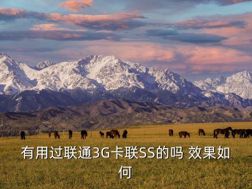 有用過(guò)聯(lián)通3G卡聯(lián)SS的嗎 效果如何