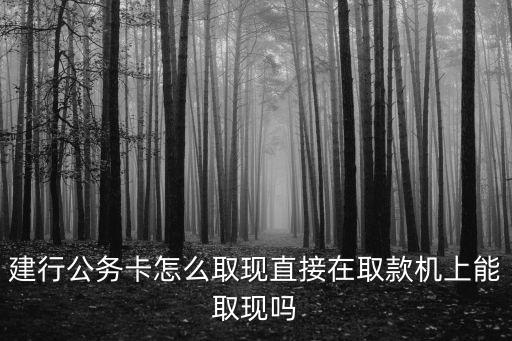 建行公務(wù)卡怎么取現(xiàn)直接在取款機(jī)上能取現(xiàn)嗎