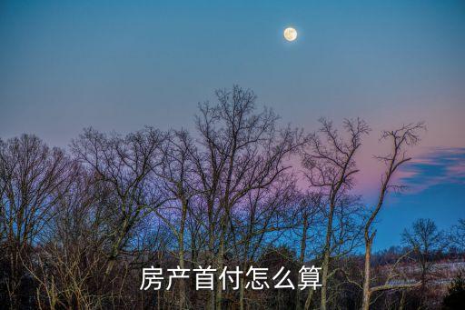 房產(chǎn)首付怎么算