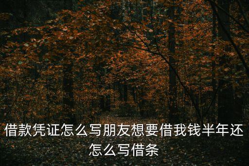 借款憑證怎么寫(xiě)朋友想要借我錢(qián)半年還怎么寫(xiě)借條