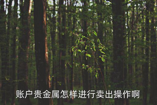賬戶貴金屬怎樣進行賣出操作啊