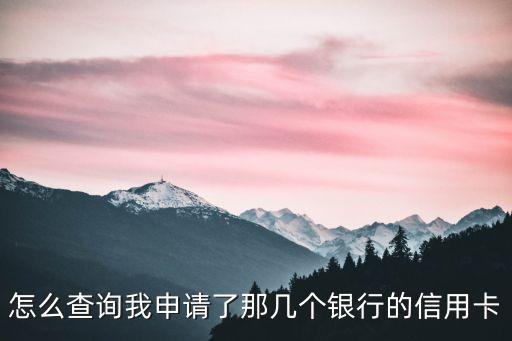 怎么查詢我申請了那幾個銀行的信用卡